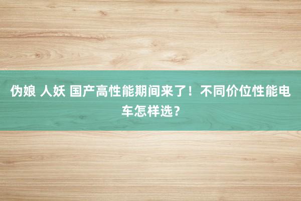 伪娘 人妖 国产高性能期间来了！不同价位性能电车怎样选？