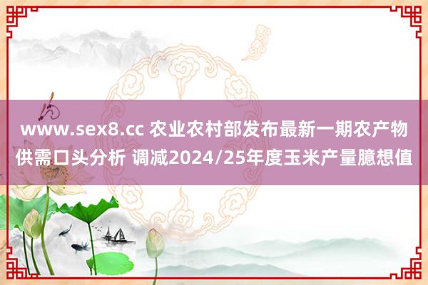 www.sex8.cc 农业农村部发布最新一期农产物供需口头分析 调减2024/25年度玉米产量臆想值
