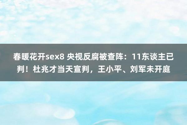 春暖花开sex8 央视反腐被查阵：11东谈主已判！杜兆才当天宣判，王小平、刘军未开庭