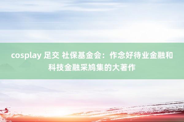 cosplay 足交 社保基金会：作念好待业金融和科技金融采鸠集的大著作