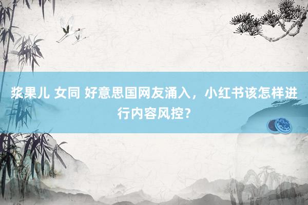 浆果儿 女同 好意思国网友涌入，小红书该怎样进行内容风控？