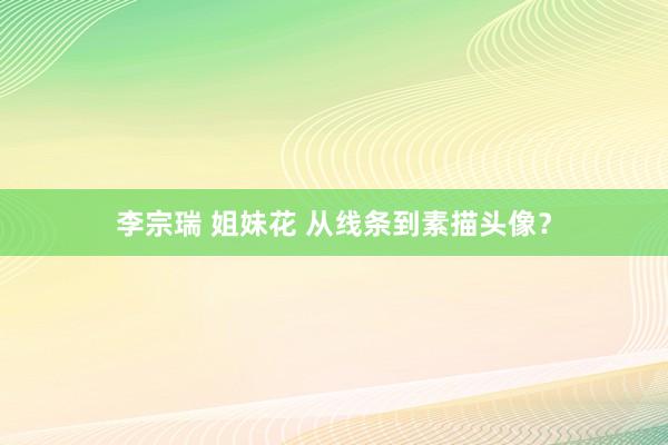 李宗瑞 姐妹花 从线条到素描头像？