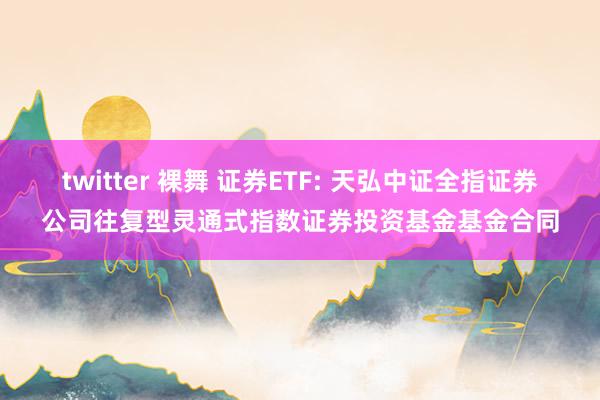 twitter 裸舞 证券ETF: 天弘中证全指证券公司往复型灵通式指数证券投资基金基金合同