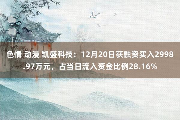 色情 动漫 凯盛科技：12月20日获融资买入2998.97万元，占当日流入资金比例28.16%