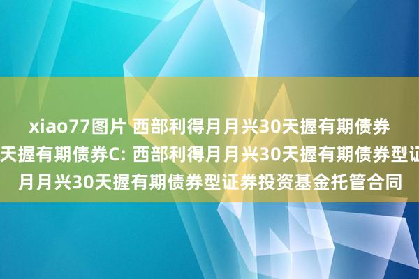 xiao77图片 西部利得月月兴30天握有期债券A，西部利得月月兴30天握有期债券C: 西部利得月月兴30天握有期债券型证券投资基金托管合同