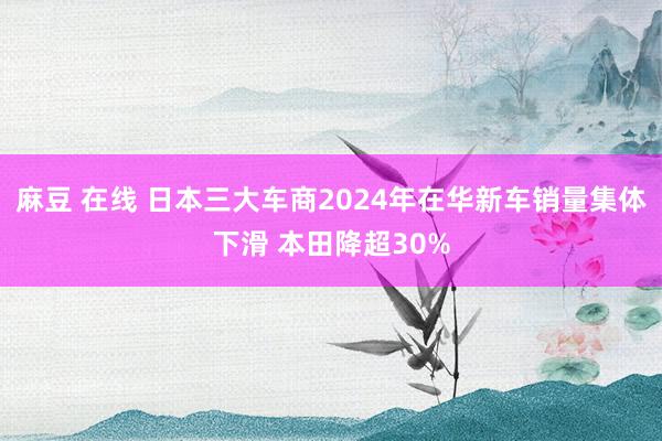 麻豆 在线 日本三大车商2024年在华新车销量集体下滑 本田降超30%