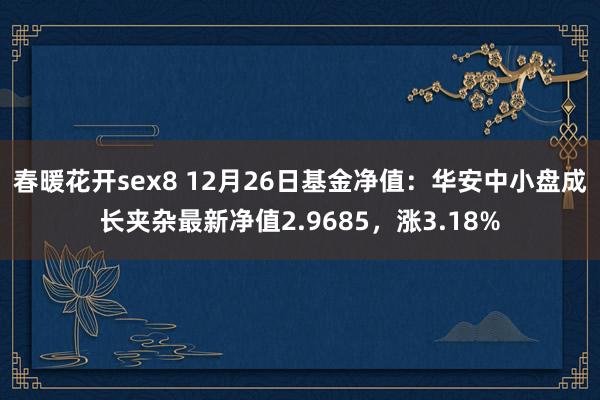春暖花开sex8 12月26日基金净值：华安中小盘成长夹杂最新净值2.9685，涨3.18%