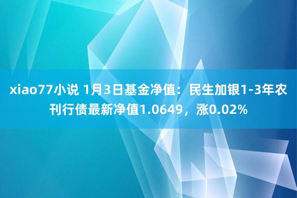 xiao77小说 1月3日基金净值：民生加银1-3年农刊行债最新净值1.0649，涨0.02%