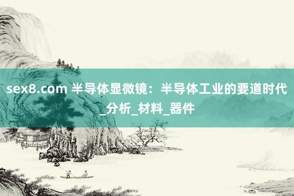 sex8.com 半导体显微镜：半导体工业的要道时代_分析_材料_器件