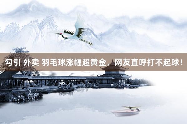 勾引 外卖 羽毛球涨幅超黄金，网友直呼打不起球！