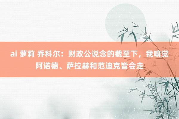 ai 萝莉 乔科尔：财政公说念的截至下，我嗅觉阿诺德、萨拉赫和范迪克皆会走