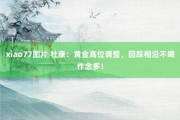 xiao77图片 杜康：黄金高位调整，回踩相沿不竭作念多！