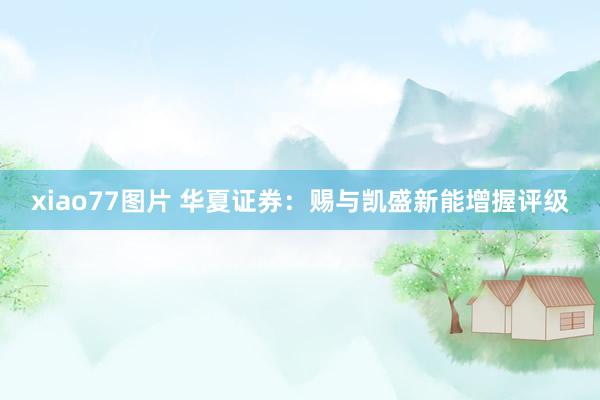 xiao77图片 华夏证券：赐与凯盛新能增握评级