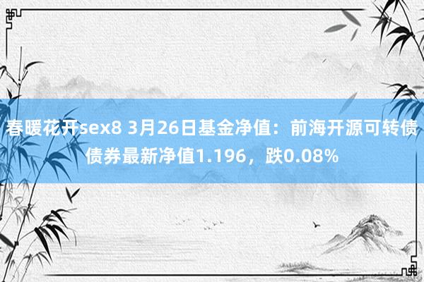 春暖花开sex8 3月26日基金净值：前海开源可转债债券最新净值1.196，跌0.08%