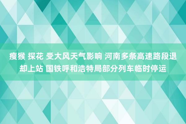 瘦猴 探花 受大风天气影响 河南多条高速路段退却上站 国铁呼和浩特局部分列车临时停运