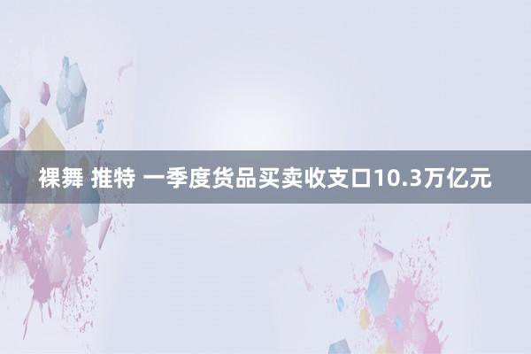 裸舞 推特 一季度货品买卖收支口10.3万亿元