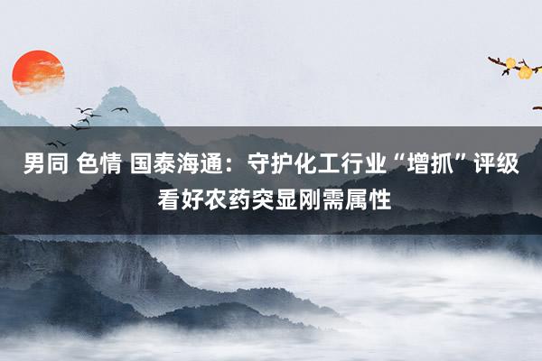 男同 色情 国泰海通：守护化工行业“增抓”评级 看好农药突显刚需属性