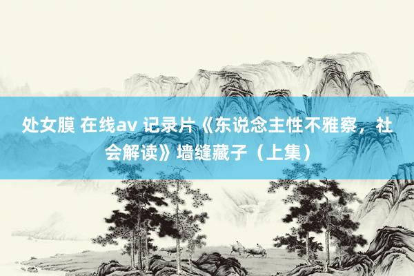 处女膜 在线av 记录片《东说念主性不雅察，社会解读》墙缝藏子（上集）